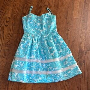 Lilly Pulitzer Aqua Floral Mini Dress